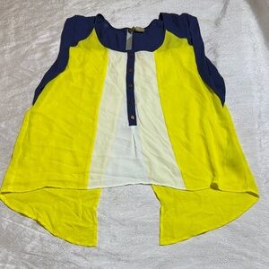 Wilster women’s Yellow and Blue Sleeveless Top size M